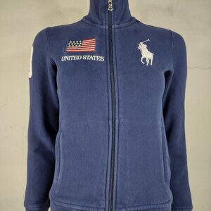 Ralph Lauren Sport dark blue big pony American Flag embroidered sweatshirt XS